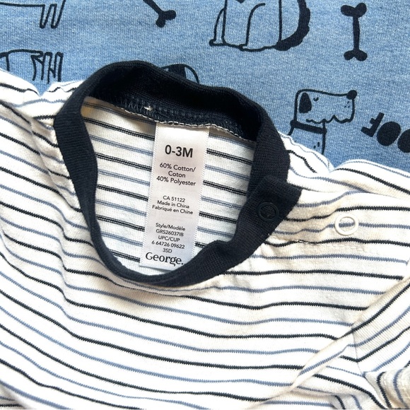 NWOT George 2-Piece Overall Set for Baby - Blue with Dogs - Picture 4 of 5